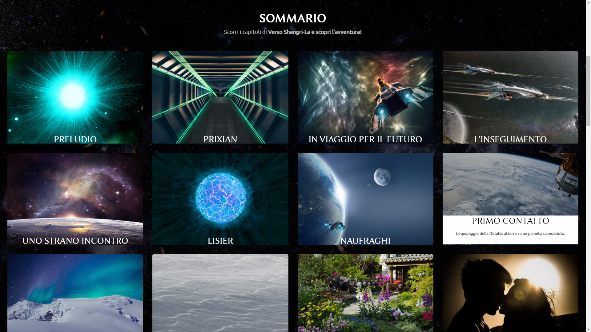 Un altro screenshot del sito web di Verso Shangri-La